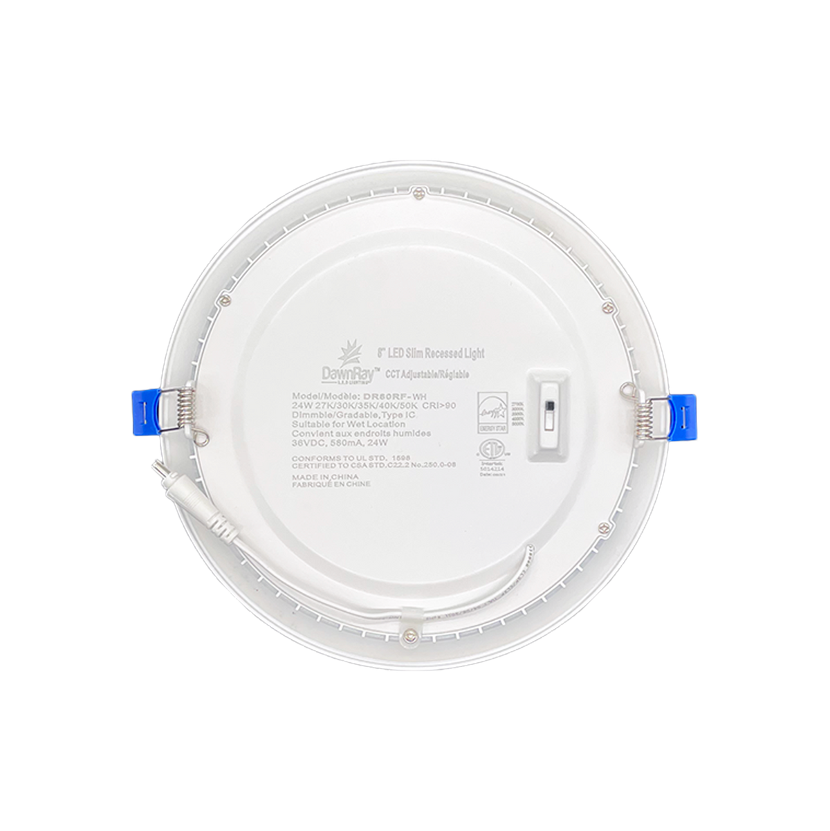 5CCT 8" LED Slim Panel Round White/Black